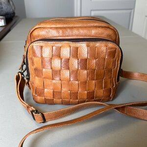 BED|STU Woven Leather Crossbody Bag in Brown